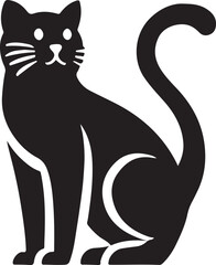 Beautiful Cat icon silhouette vector with white background