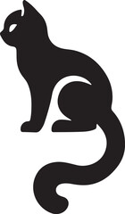 Beautiful Cat icon silhouette vector with white background
