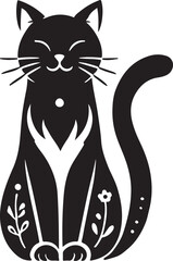 Beautiful Cat icon silhouette vector with white background