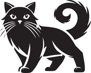 Beautiful Cat icon silhouette vector with white background
