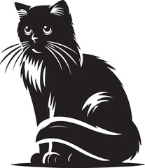 Beautiful Cat icon silhouette vector with white background