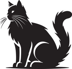 Beautiful Cat icon silhouette vector with white background