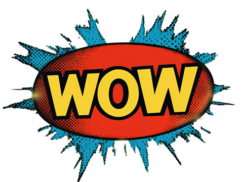 Isolated WOW Comic Book Style Speech Bubble