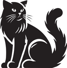 Beautiful Cat icon silhouette vector with white background