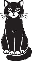 Beautiful Cat icon silhouette vector with white background