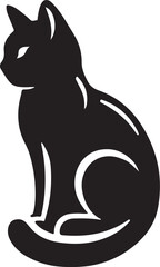 Beautiful Cat icon silhouette vector with white background