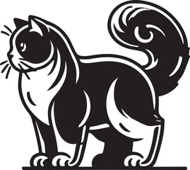 Beautiful Cat icon silhouette vector with white background