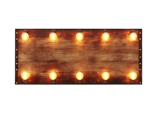 Isolated Retro Rectangular Light Sign