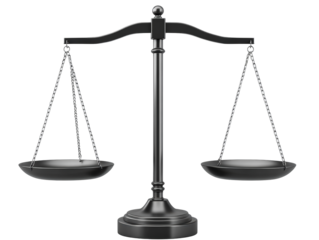 Isolated Black Scales of Justice