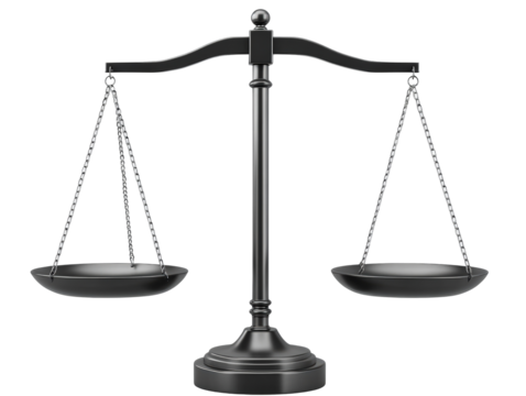 Isolated Black Scales of Justice