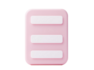 Isolated Pink Rounded Menu Icon with White Buttons
