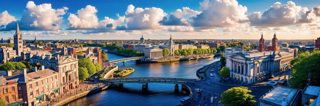 Fototapeta panorama of stunning Dublin Ireland