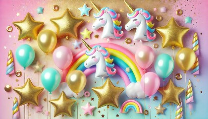 Bright Pastel Rainbow Background With