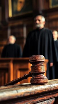 Capturing a moment in court with judges presiding over a legal case