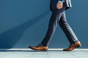 Fototapeta premium Determined CEO strides forward, confident and powerful, leading the way to success. Ambition, 