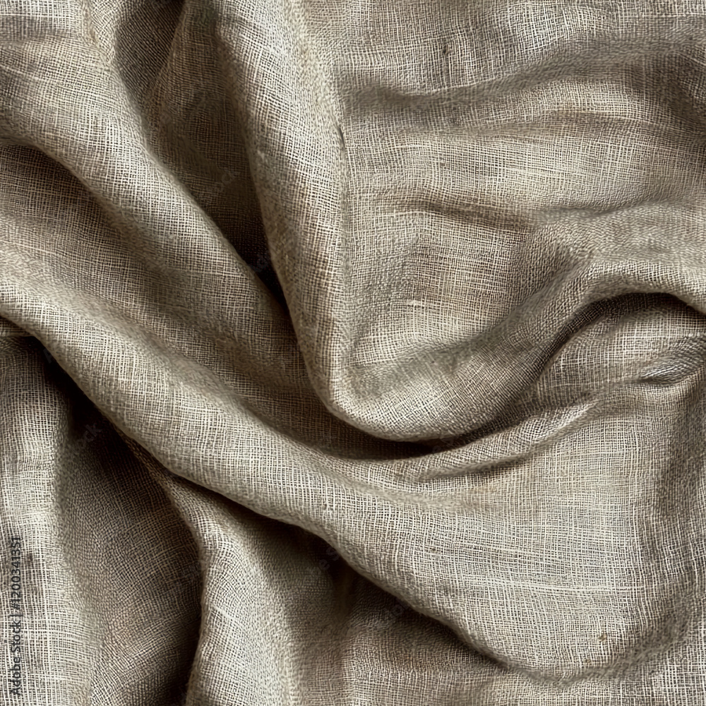 Aufkleber natural linen fabric texture with wrinkled pattern for backgrounds