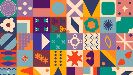 Vivid Color Geometric Pattern Design
