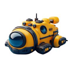 Fototapeta premium Awesome Yellow Submarine 3D Render