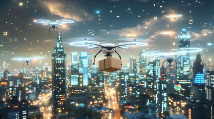 Futuristic AI-Powered Delivery Drones in Smart City Environment 