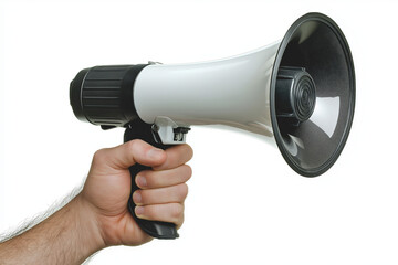 Hand Holding Megaphone: Announce Your Urgent Marketing Message! SEO SEM idea sales image space reach
