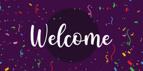 Cursive Typographic Template Design of Welcome. Creative Calligraphy of Welcome Word.