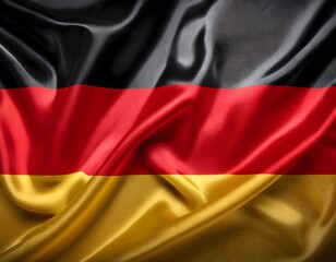 Fototapeta premium Vibrant Germany flag waving with luxurious satin texture - Patriotic and cultural symbol