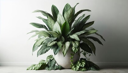Fototapeta premium tropical foliage plant in a pot