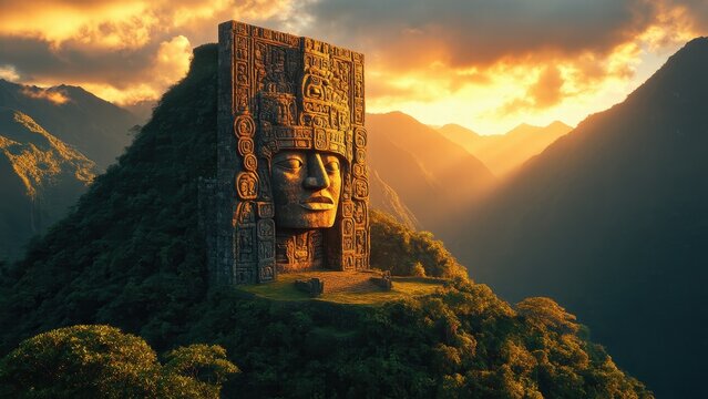 historic temple on the mountain peaks