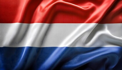Fototapeta premium Vibrant Netherlands flag waving with luxurious satin texture - Patriotic and cultural symbol