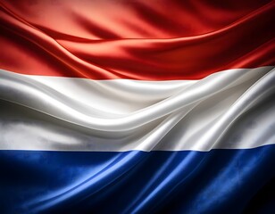 Fototapeta premium Vibrant Netherlands flag waving with luxurious satin texture - Patriotic and cultural symbol