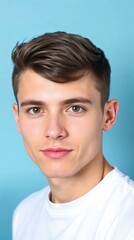 Fototapeta premium Professional Headshot: Young Man with Short Hair. Generative AI