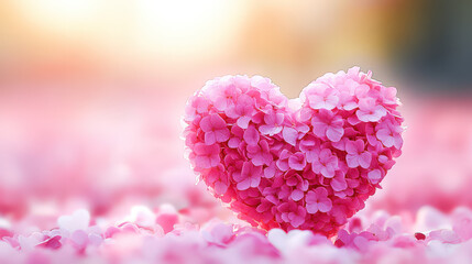 Fototapeta premium girly love heart-shape blooming cherry flowers backgrounds for wedding, Valentine's day, on sale or health care concept.