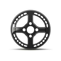 Obraz premium High-Performance Black Aluminum Car Wheel Rim - Sporty Automobile Engineering Marvel