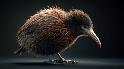 Obraz premium Adorable fluffy kiwi bird chick.