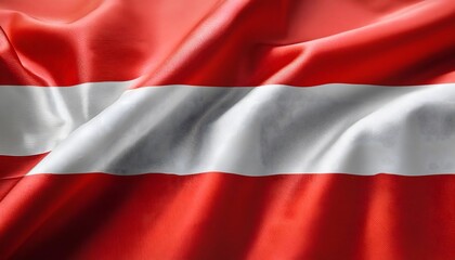Obraz premium Vibrant Austria flag waving with luxurious satin texture - Patriotic and cultural symbol
