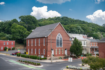 Church in the center of the old town of Cumberland, Maryland