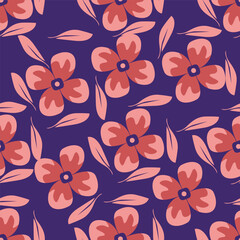 Cute hand drawn floral seamless pattern background