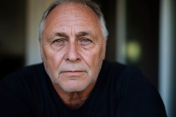 Obraz premium A reflective older man gazes thoughtfully, reflecting deep emotion and wisdom that often accompanies life's experiences and challenges in contemplation.