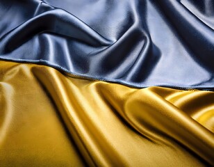 Vibrant Ukraine flag waving with luxurious satin texture - Patriotic and cultural symbol