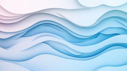 Fototapeta premium Abstract Blue Wave Paper Cut Design