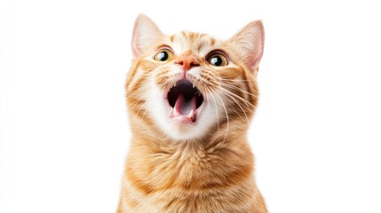 Obraz premium Ginger Cat Yawn: A Hilarious and Adorable Portrait