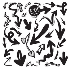 handdrawn arrow images on white background in different styles