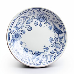 Blue and White Floral Porcelain Plate Ceramic Dishware Tableware