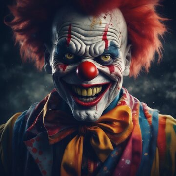 Chilling Laughter : The Malevolent Clown with a Sinister Grin