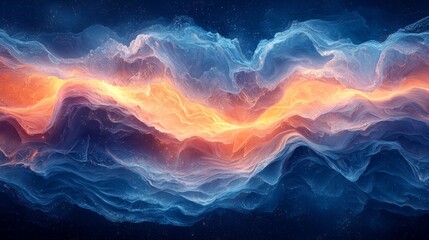 Abstract design featuring flowing water and ocean colours, smooth texture, abstract water design