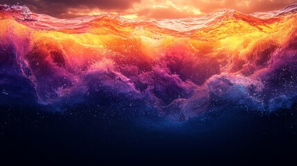 Fototapeta premium Abstract design with layered colours showing different ocean depths, colour and water depth