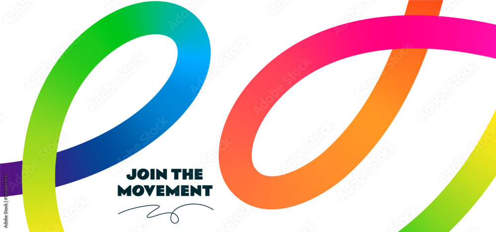 Fototapete Curve Shape Color Lines. Abstract Background with Wavy Line and Gradient. Vector Pattern with Squiggle Spiral Ribbon