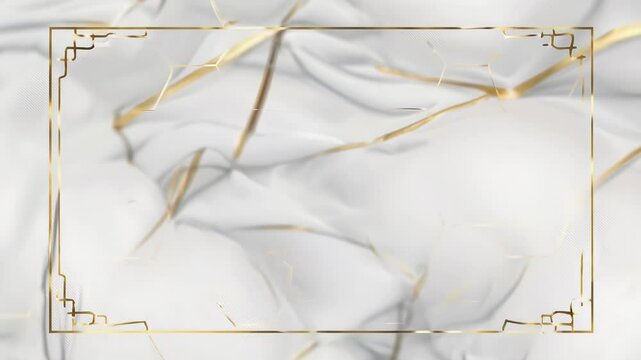 Luxurious white marble texture with gold veins and an elegant decorative border, perfect for sophisticated designs