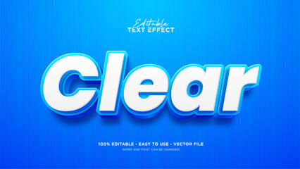 Clear text effect, editable clean text effect