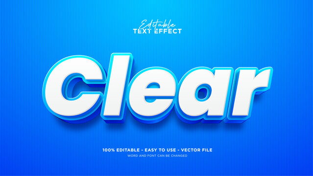 Clear text effect, editable clean text effect